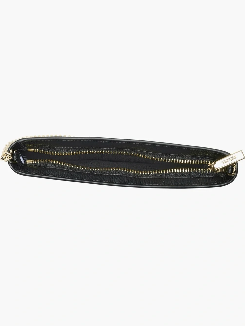 kate spade Black Leather Shoulder Bag with Gold Chain Strap
